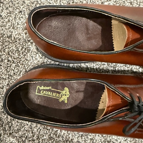 Hofheimer's Cavaliers men's brown leather Oxford dress shoes, size 12 - Picture 15 of 16